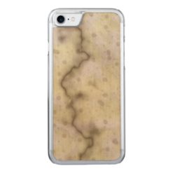 White Marble Vein iPhone 6 Slim Maple Wood Carved iPhone 7 Case
