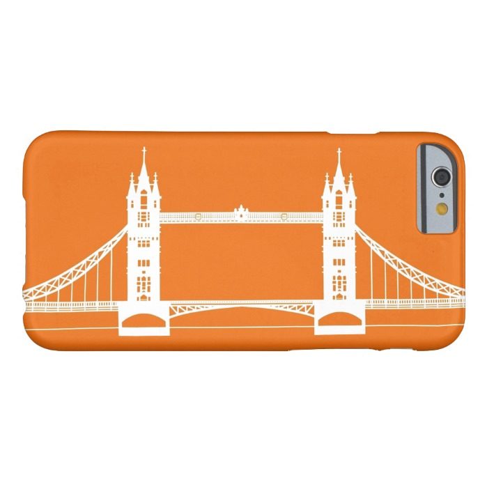 White and Orange London Bridge Silhouette Barely There iPhone 6 Case