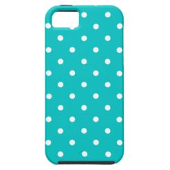 White dots Teal Polka Dot Pattern. iPhone SE/5/5s Case