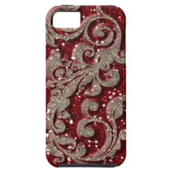 Wild Red Festive Glitter Look iPhone SE/5/5s Case