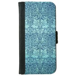 William Morris Brother Rabbit Pattern in Blue Wallet Phone Case For iPhone 6/6s