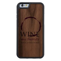 Wine Stain Ring Wood iPhone 6 Carved Walnut iPhone 6 Bumper Case