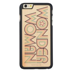 Wonder Woman Rainbow Logo Carved Maple iPhone 6 Plus Slim Case