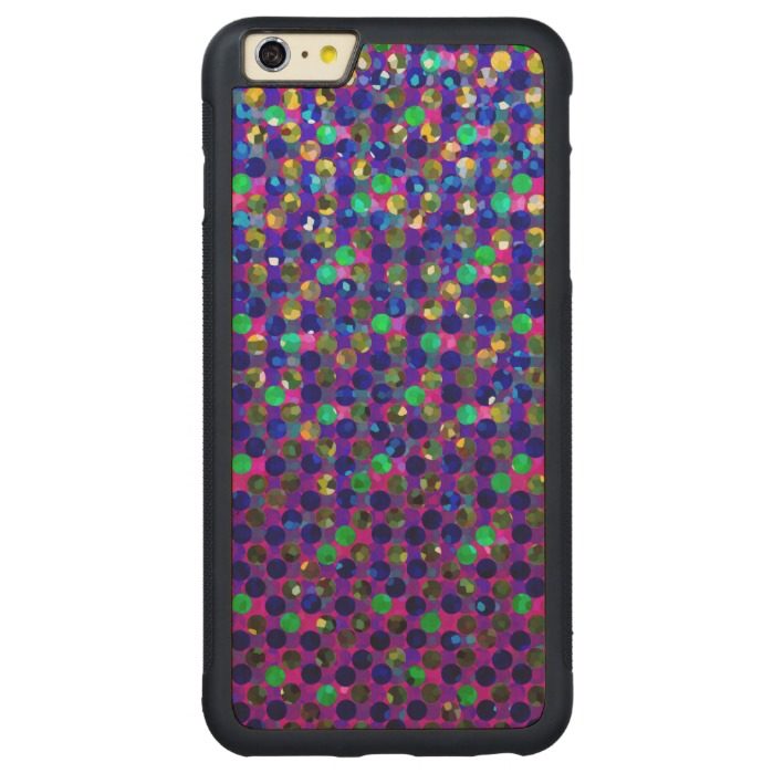 Wood Case iPhone 6 Plus Polka Dot Sparkley Jewels