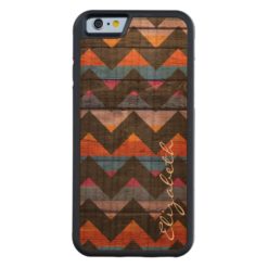 Wood Colorful Chevron Stripes #20 Carved Cherry iPhone 6 Bumper Case