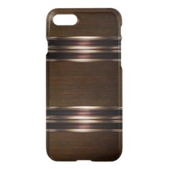 Wood Pattern Bronze/Gold iPhone 7 Case