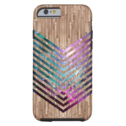 Wood nebula chevron tough iPhone 6 case