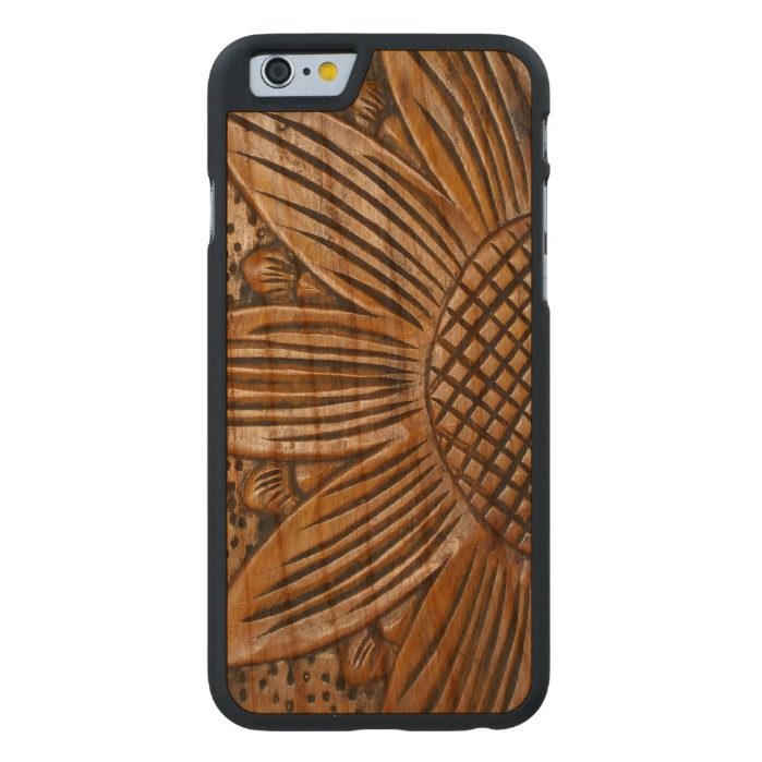 Wooden Sunflower Print Carved Wood iPhone 6 6S Carved Cherry iPhone 6 Case