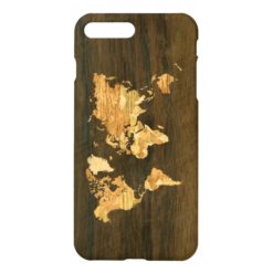 Wooden World Map iPhone 7 Plus Case