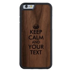 Wooden iphone Case Keep Calm and Your Text Custom