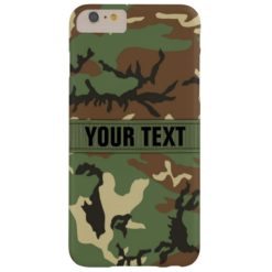 Woodland Camo Personalized Barely There iPhone 6 Plus Case