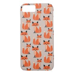 Woodland fox cute retro whimsical hipster foxes iPhone 7 case