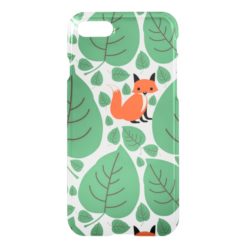 Woodland fox cute whimsical hipster foxes clear iPhone 7 case
