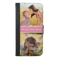 World's Best Mom Custom Photo Collage iPhone 6/6s Plus Wallet Case
