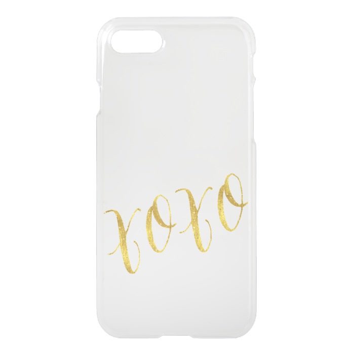 XOXO Quote Faux Gold Foil Glitter Background iPhone 7 Case