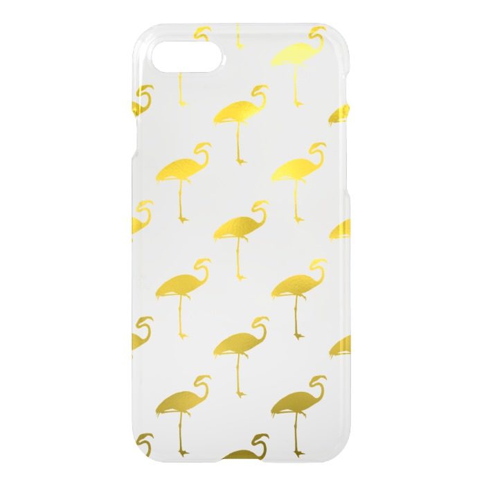 Yellow Gold Flamingo Faux Metallic Foil Tropical iPhone 7 Case