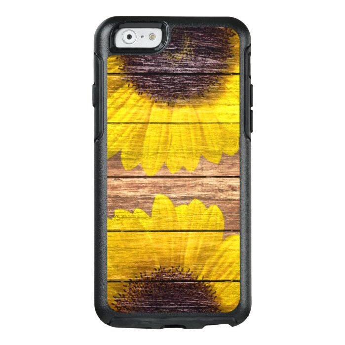 Yellow Sunflowers Rustic Vintage Brown Wood OtterBox iPhone 6/6s Case