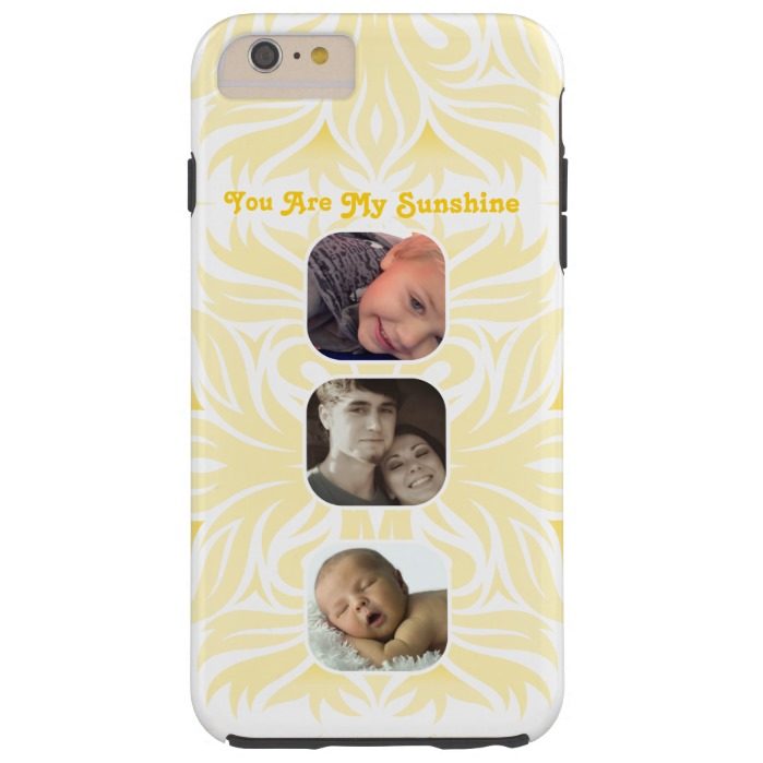 Yellow You Are My Sunshine Floral Photo Collage Tough iPhone 6 Plus Case