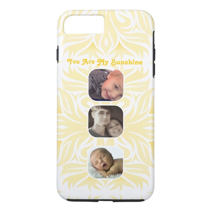 Yellow You Are My Sunshine Floral Photo Collage iPhone 7 Plus Case