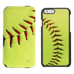 Yellow softball ball iPhone 6/6s wallet case