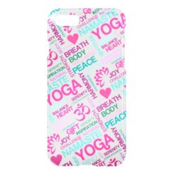 Yoga Peace and Harmony Word Cloud iPhone 7 Case