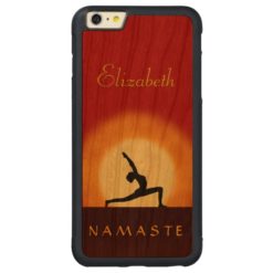 Yoga Sunrise Pose Namaste Wooden iPhone 6 6S Plus Carved Cherry iPhone 6 Plus Bumper Case