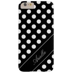 Your Name /Text Template Polka dot Black & White Barely There iPhone 6 Plus Case