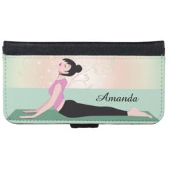 Zen Yoga Woman and Monogram Name Wallet Phone Case For iPhone 6/6s