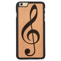a simple black musical note (music symbol) Carved cherry iPhone 6 plus case