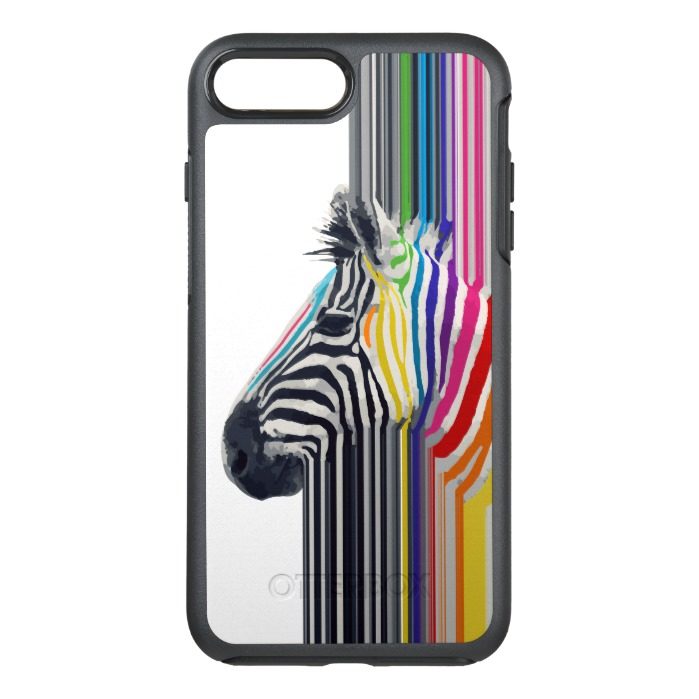 awesome trendy colourful vibrant stripes zebra OtterBox symmetry iPhone 7 plus case