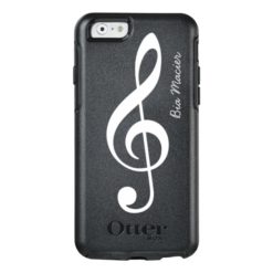 black and white music note with name OtterBox iPhone 6/6s case