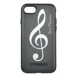 black and white music note with name OtterBox symmetry iPhone 7 case