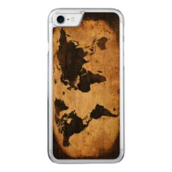 black world map Carved iPhone 7 case