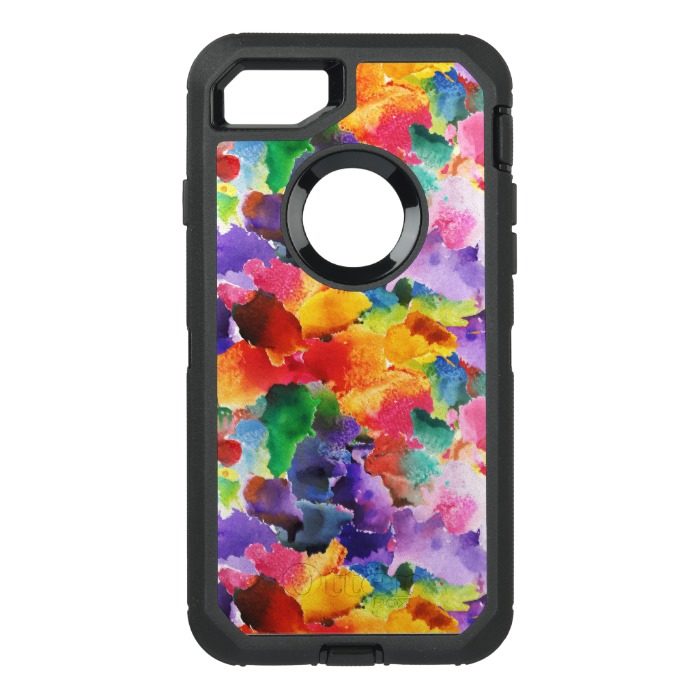 colorful modern floral abstract art OtterBox defender iPhone 7 case