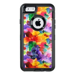colorful modern floral abstract art OtterBox defender iPhone case
