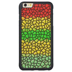 colorful modern stained glass Carved maple iPhone 6 plus bumper case