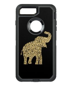 cute golden elephant confetti dots OtterBox defender iPhone 7 plus case