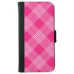 cute pink plaid iPhone 6/6s wallet case