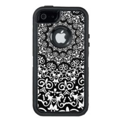 elegant black and white decor OtterBox defender iPhone case