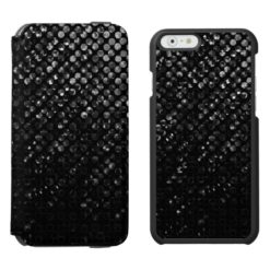 iPhone 6 Wallet Case Black Crystal Bling Strass