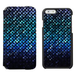 iPhone 6 Wallet Case Blue Crystal Bling Strass