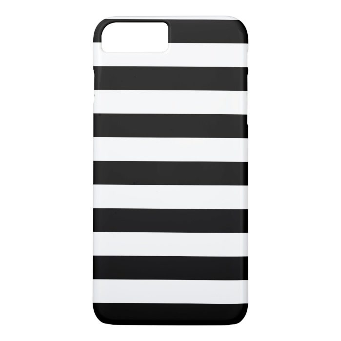 iPhone 7 Plus Case - Black and White Bold Stripes