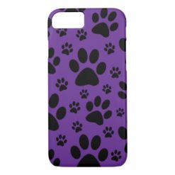 iPhone 7 case Purple paw prints pet animal iPhone 7 Case