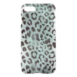 leopard Skin in jade Blue iPhone 7 Case