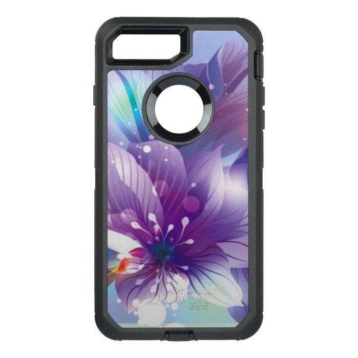 magnificent purple floral OtterBox defender iPhone 7 plus case