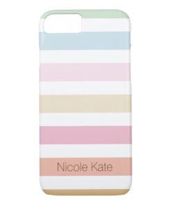 modern fine pastel color monogram iPhone 7 case