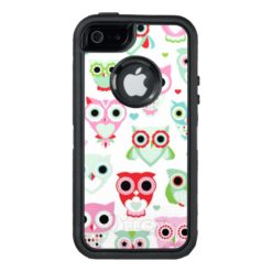 pastel powder color owl background OtterBox defender iPhone case