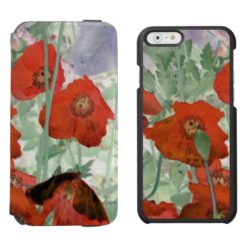 poppies iPhone folio wallet case