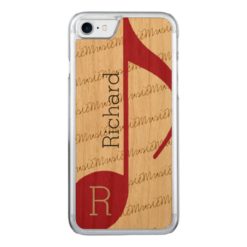 really-cool red musical-note Carved iPhone 7 case