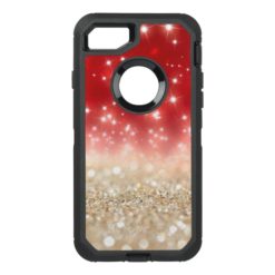 stunning sparkling red and gold OtterBox defender iPhone 7 case